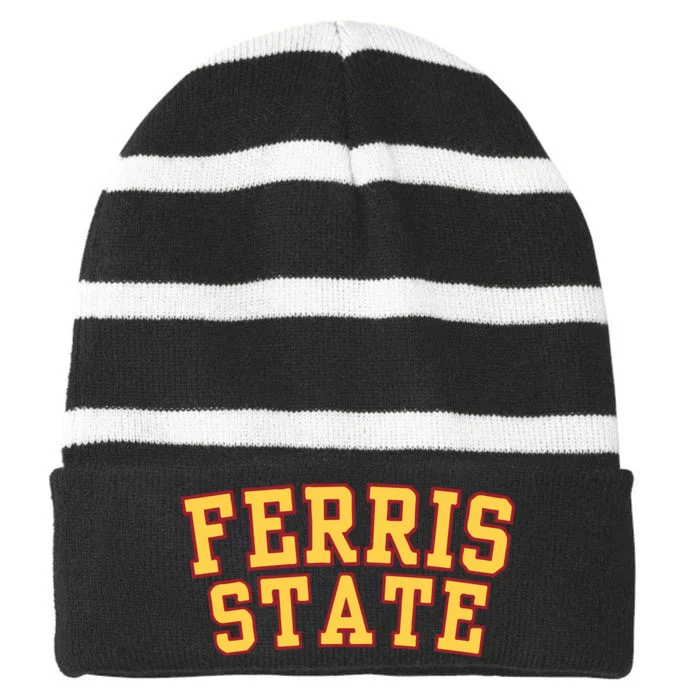 Ferris State University Striped Beanie with Solid Band