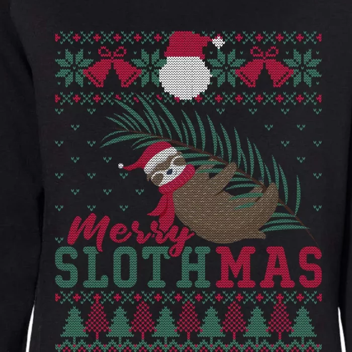 Funny Sloth Ugly Christmas Merry Slothmas Happy Holiday Gift Womens California Wash Sweatshirt