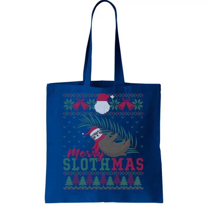 Funny Sloth Ugly Christmas Merry Slothmas Happy Holiday Gift Tote Bag