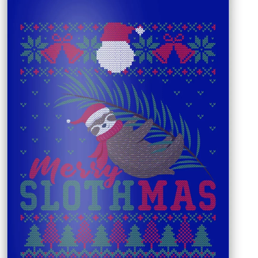 Funny Sloth Ugly Christmas Merry Slothmas Happy Holiday Gift Poster