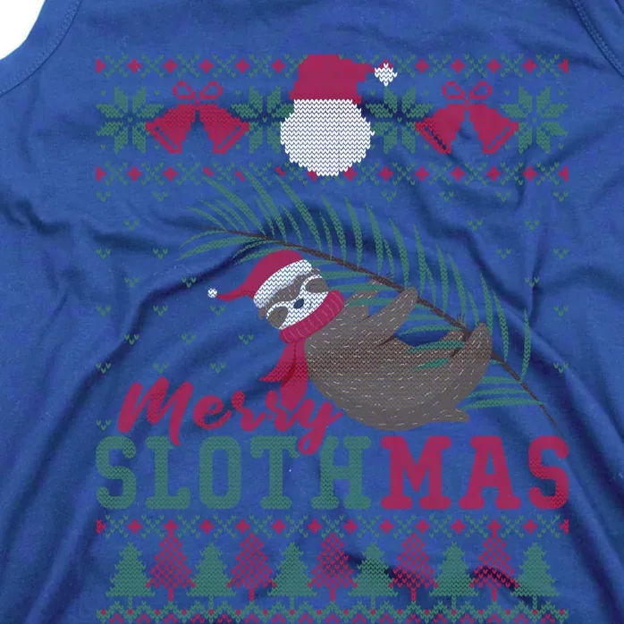 Funny Sloth Ugly Christmas Merry Slothmas Happy Holiday Gift Tank Top