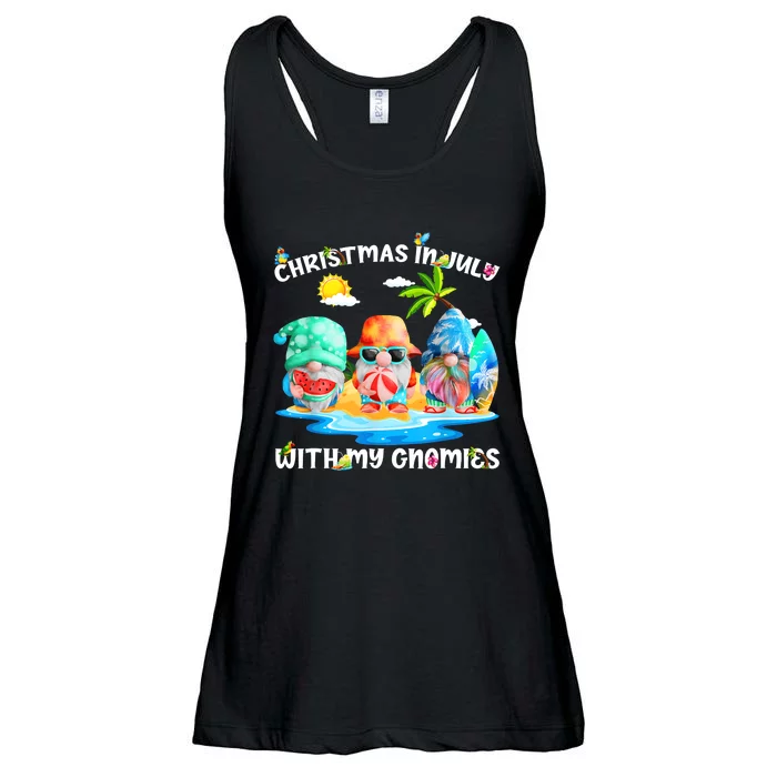 Funny Summer Vacation Gnomies Gnomes For Christmas In July Ladies Essential Flowy Tank