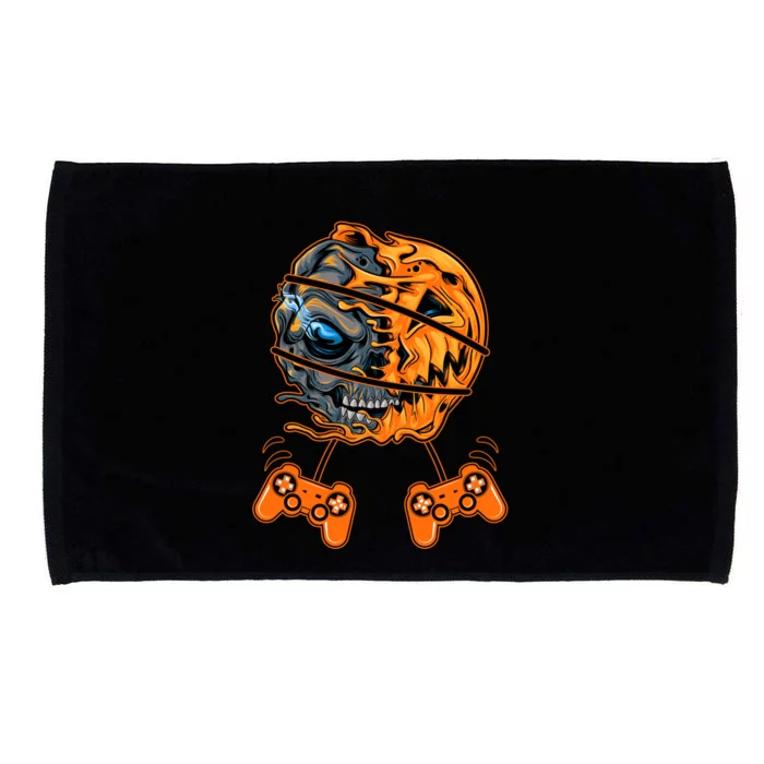 Funny Skeleton Video Gamer Controllers Halloween Funny Gift Microfiber Hand Towel