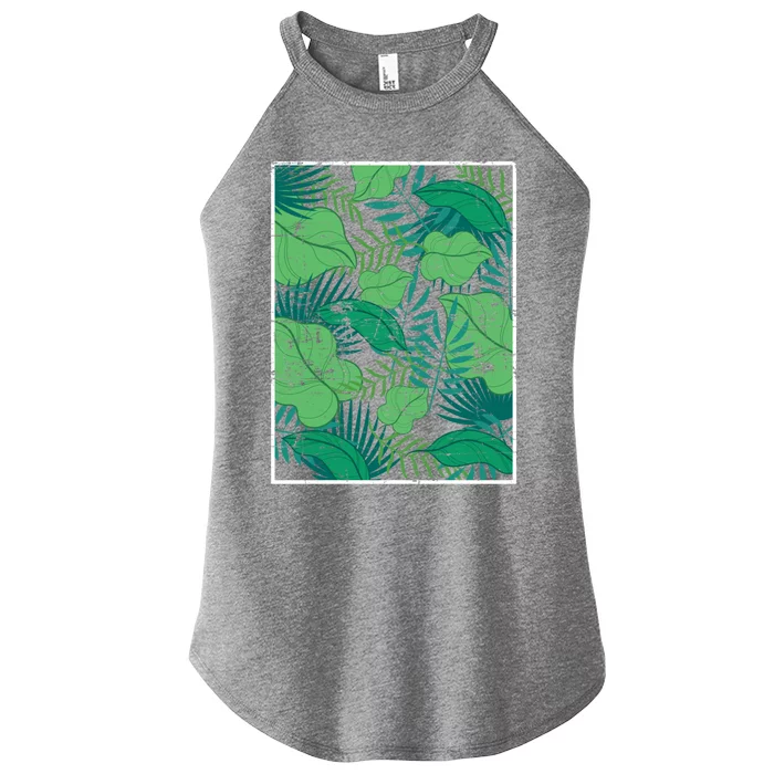 Floral Summer Vibes Exotic Flowers Vacay Tropical Summer Cute Gift Women’s Perfect Tri Rocker Tank