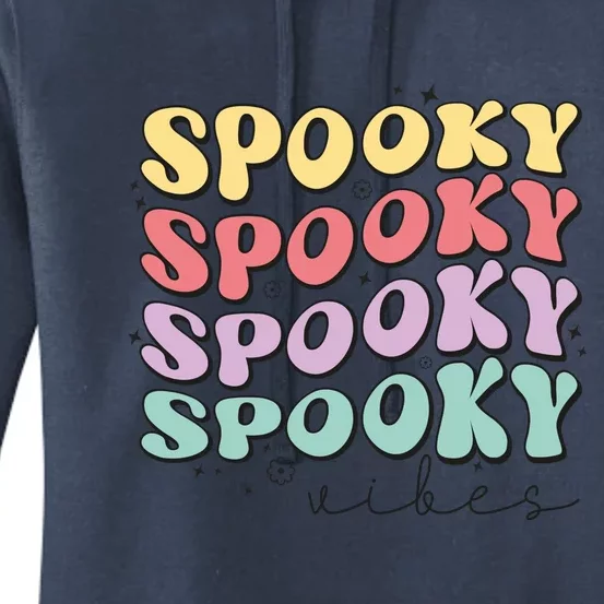 Funny Spooky Vibes Halloween Groovy Costume Gift Women's Pullover Hoodie