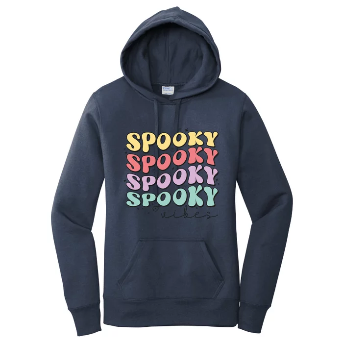 Funny Spooky Vibes Halloween Groovy Costume Gift Women's Pullover Hoodie