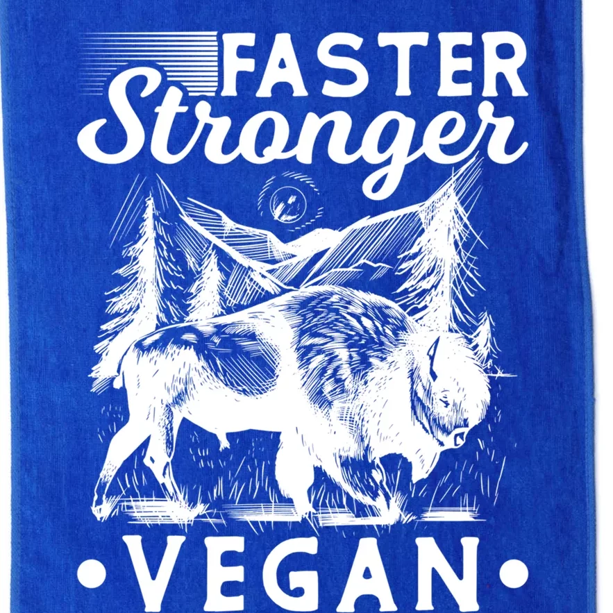 Faster Stronger Vegan Fitness Bison Vegetarian Gift Platinum Collection Golf Towel