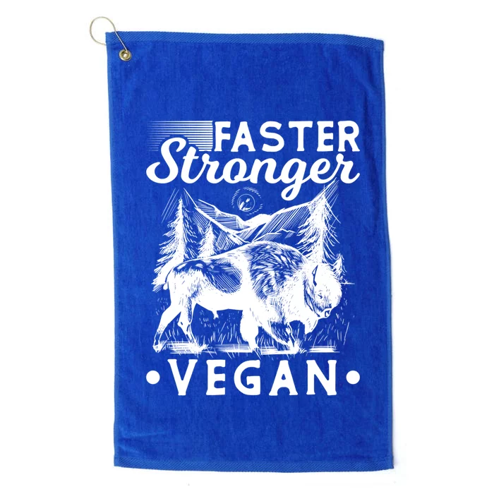 Faster Stronger Vegan Fitness Bison Vegetarian Gift Platinum Collection Golf Towel