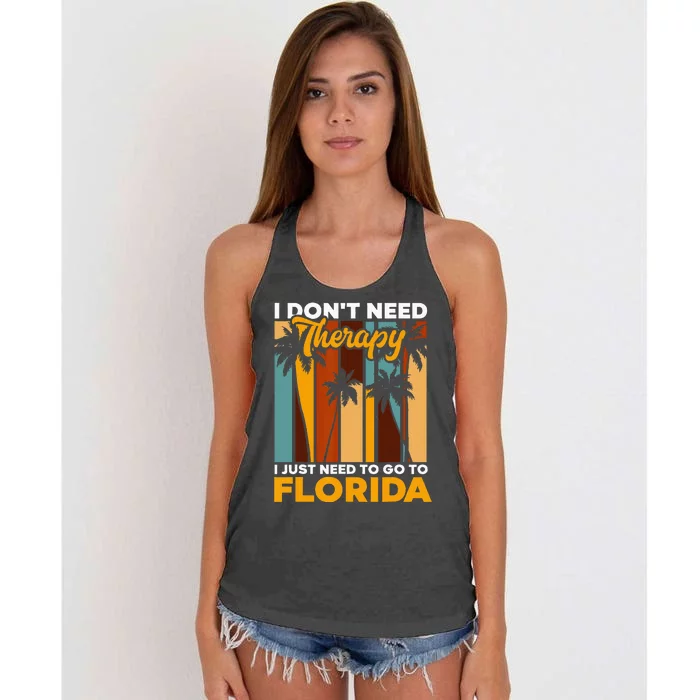 Floridian Summer Vacation I Just Need To Go To Florida Women's Knotted Racerback Tank