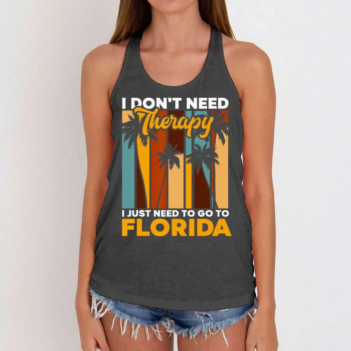 Floridian Summer Vacation I Just Need To Go To Florida Women's Knotted Racerback Tank