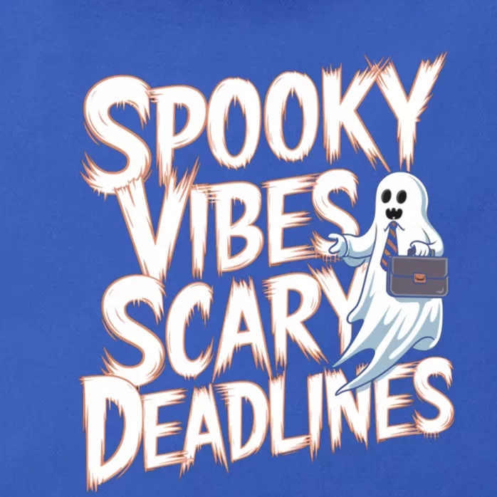 Funny Spooky Vibes Scary Deadline Halloween Ghost Worker Bag Gift Zip Tote Bag