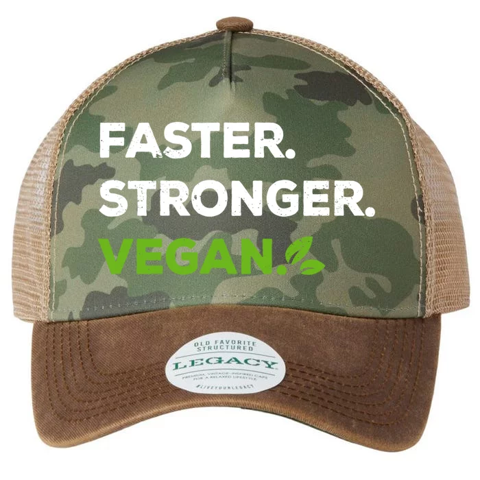 Faster Stronger Vegan Veggie Food Vegan Gift Legacy Tie Dye Trucker Hat