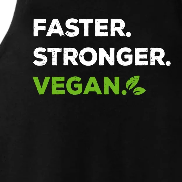 Faster Stronger Vegan Veggie Food Vegan Gift Ladies Tri-Blend Wicking Tank