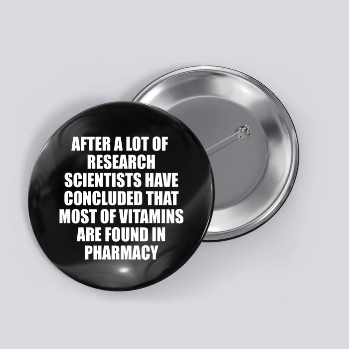 Funny Scientist Vitamins Pharmacy Button