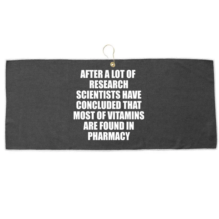 Funny Scientist Vitamins Pharmacy Large Microfiber Waffle Golf Towel