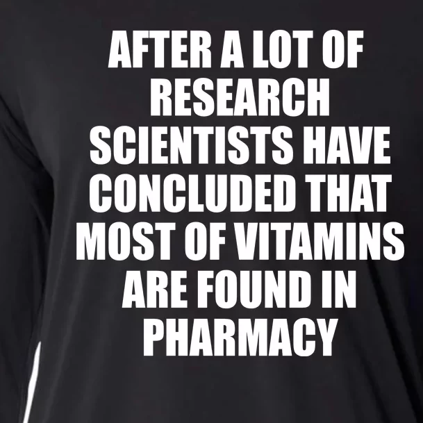 Funny Scientist Vitamins Pharmacy Cooling Performance Long Sleeve Crew