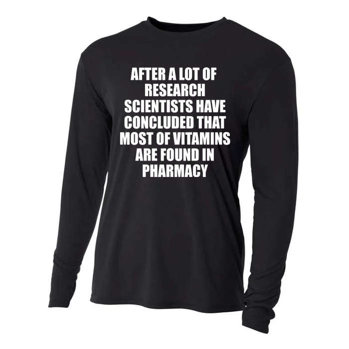 Funny Scientist Vitamins Pharmacy Cooling Performance Long Sleeve Crew