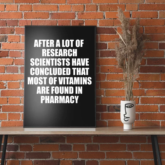 Funny Scientist Vitamins Pharmacy Poster