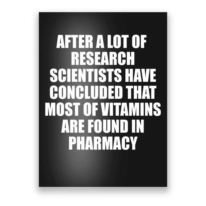 Funny Scientist Vitamins Pharmacy Poster