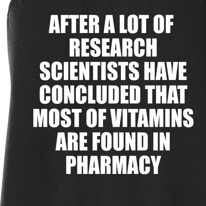 Funny Scientist Vitamins Pharmacy Women's Racerback Tank