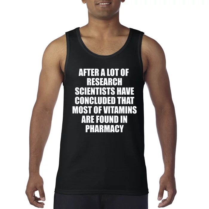 Funny Scientist Vitamins Pharmacy Tank Top