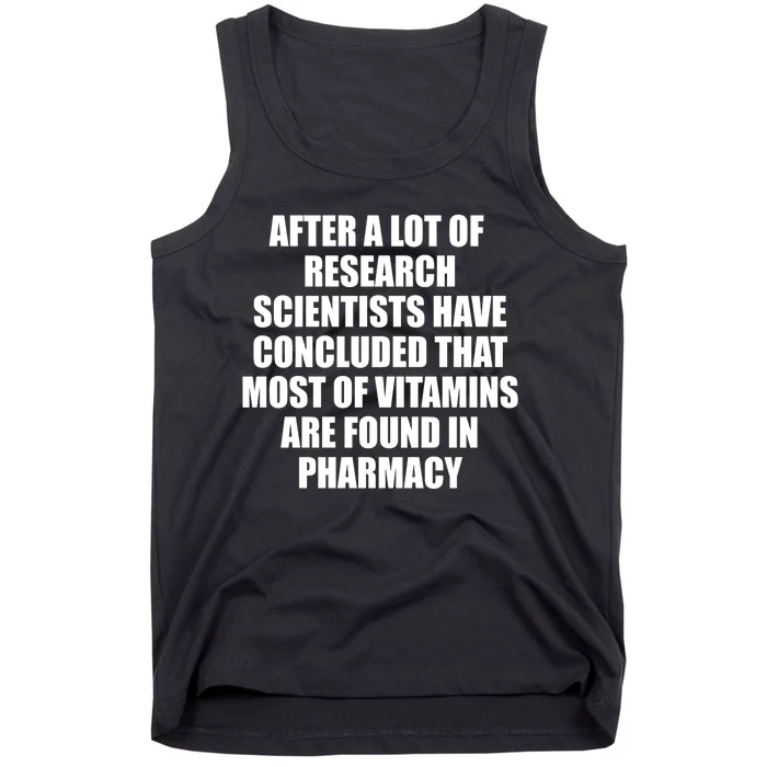 Funny Scientist Vitamins Pharmacy Tank Top