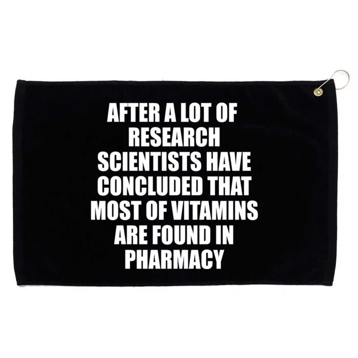 Funny Scientist Vitamins Pharmacy Grommeted Golf Towel