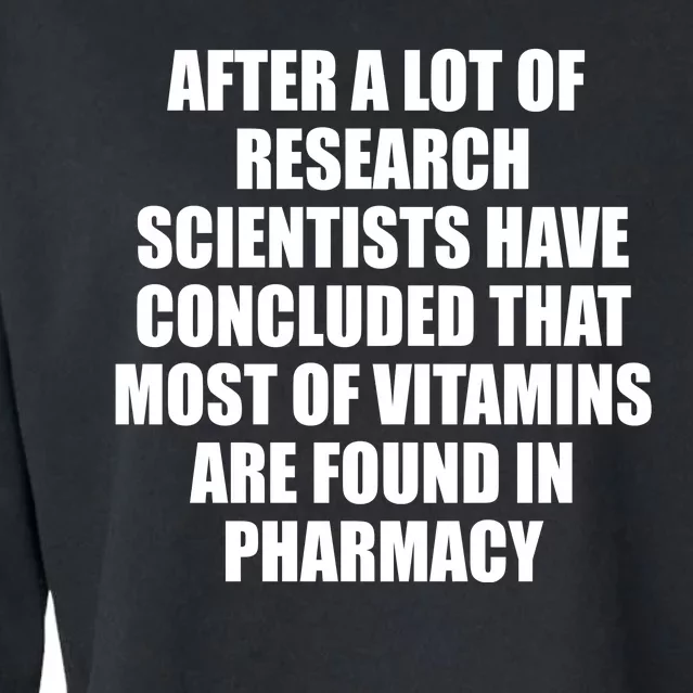 Funny Scientist Vitamins Pharmacy Cropped Pullover Crew