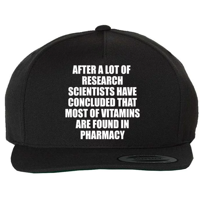 Funny Scientist Vitamins Pharmacy Wool Snapback Cap