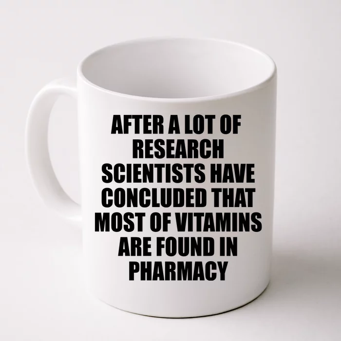 Funny Scientist Vitamins Pharmacy Front & Back Coffee Mug