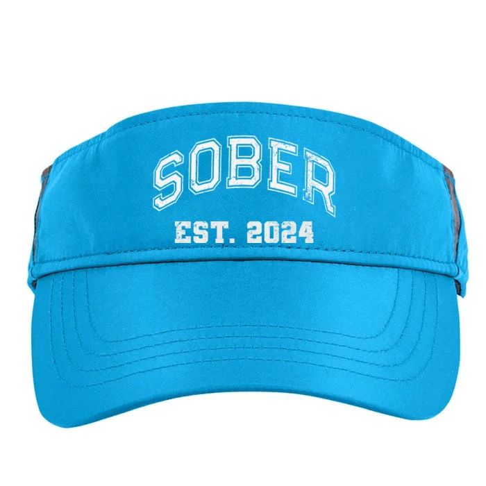 Funny Sober Varsity Est. 2024 Sobriety Celebrate Recovery Aa Adult Drive Performance Visor