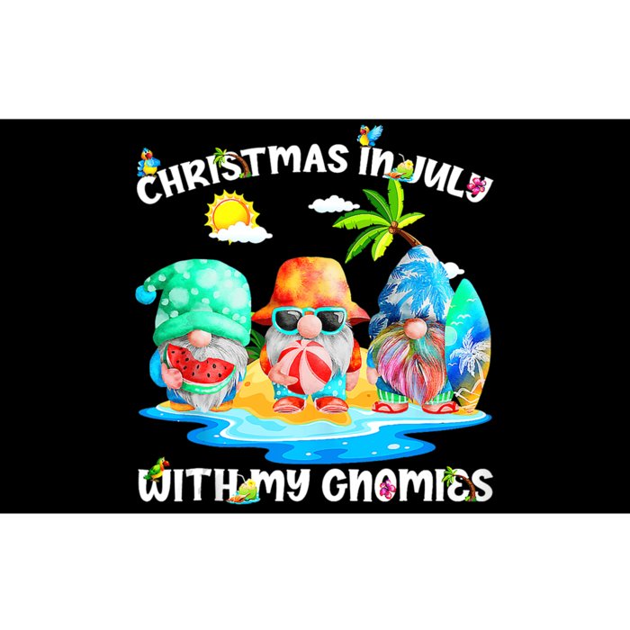 Funny Summer Vacation Gnomies Gnomes For Christmas In July Bumper Sticker