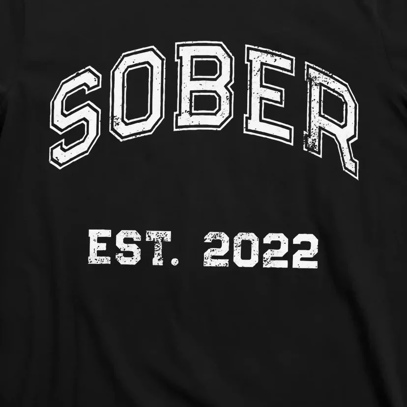 Funny Sober Varsity Est. 2024 Sobriety Celebrate Recovery Aa T-Shirt