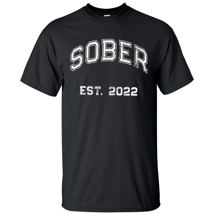 Funny Sober Varsity Est. 2024 Sobriety Celebrate Recovery Aa Tall T-Shirt