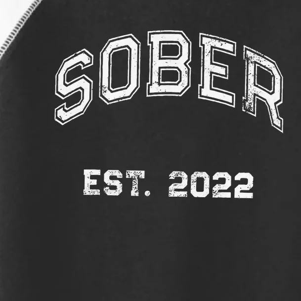 Funny Sober Varsity Est. 2024 Sobriety Celebrate Recovery Aa Toddler Fine Jersey T-Shirt