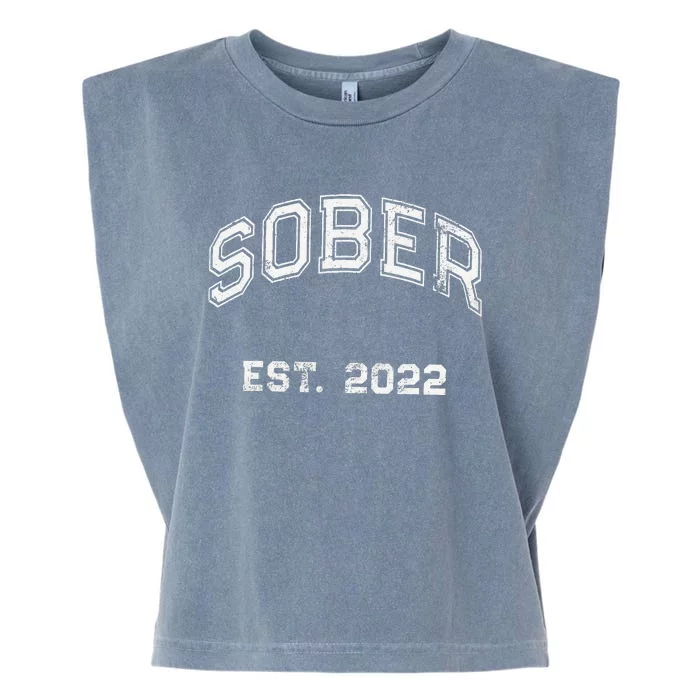 Funny Sober Varsity Est. 2024 Sobriety Celebrate Recovery Aa Garment-Dyed Women's Muscle Tee