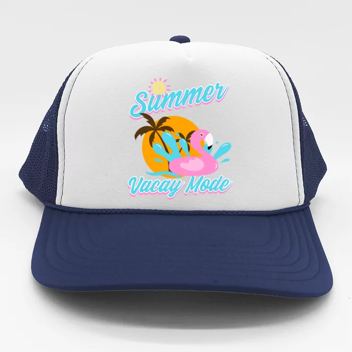 Family Summer Vacation Mode Palm Trees Vacay Beach Ocean Cute Gift Trucker Hat