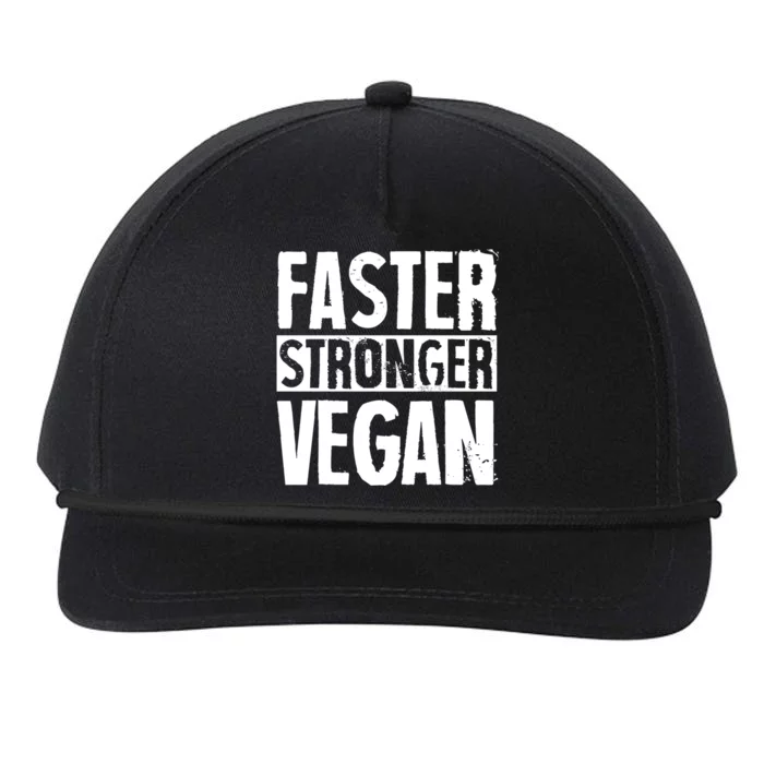 Faster Stronger Vegan Proud Plant Based Activist Herbivore Gift Snapback Five-Panel Rope Hat