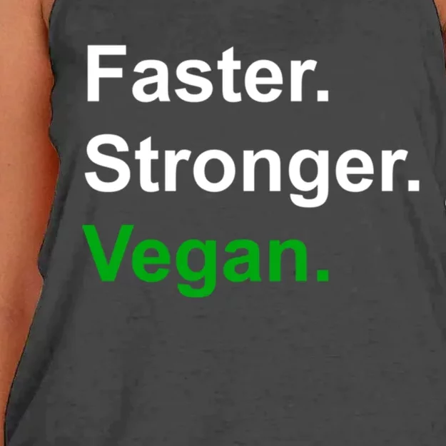 Faster Stronger Vegan Cool Gift Women's Knotted Racerback Tank