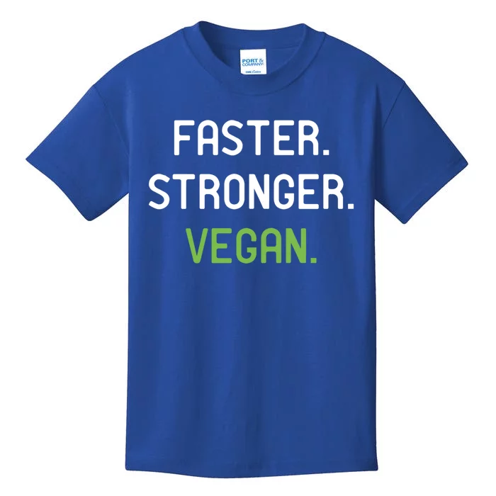 Faster Stronger Vegan Weightlifting And Fitness Gift Kids T-Shirt