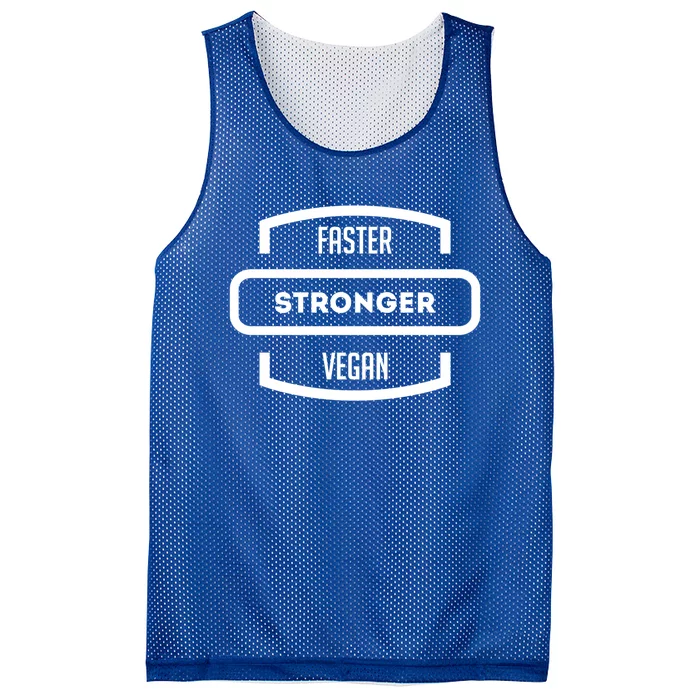 Faster Stronger Vegan: Vegetarian Gym Cool Gift Mesh Reversible Basketball Jersey Tank