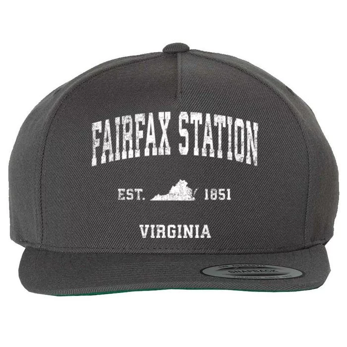 Fairfax Station Virginia Va Vintage Sports Wool Snapback Cap