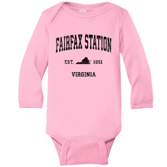 Fairfax Station Virginia Va Vintage Sports Baby Long Sleeve Bodysuit