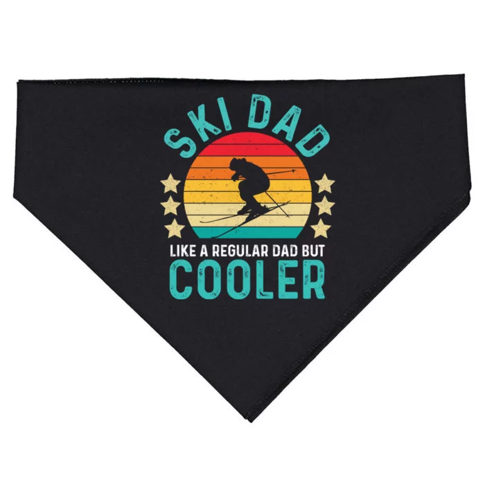 Funny Ski Vintage Skiing Lover Gift USA-Made Doggie Bandana