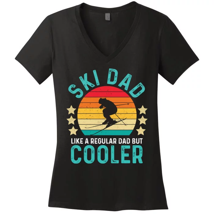 Funny Ski Vintage Skiing Lover Gift Women's V-Neck T-Shirt