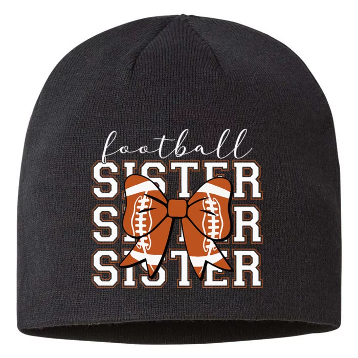 Football Sister Vintage Sport Lover Sister Mothers Da 8 1/2in Sustainable Knit Beanie