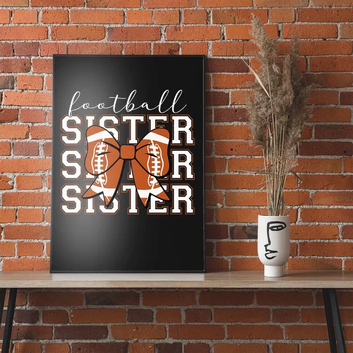 Football Sister Vintage Sport Lover Sister Mothers Da Poster