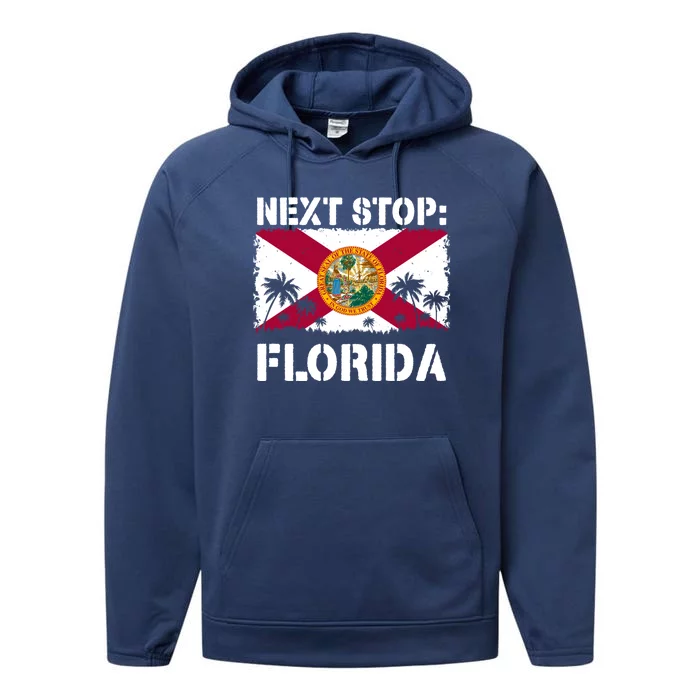 Florida Summer Vacation Trip Next Stop Vacay Vibes Souvenir Gift Performance Fleece Hoodie