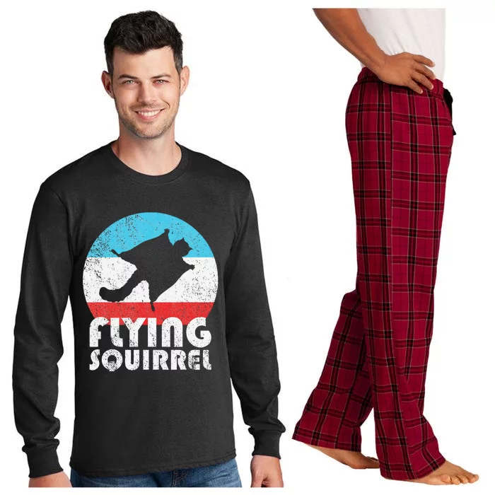 Flying Squirrel Vintage Retro Silhouette Gift Long Sleeve Pajama Set