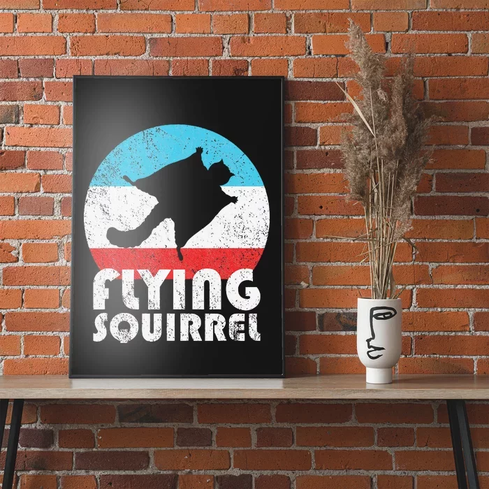 Flying Squirrel Vintage Retro Silhouette Gift Poster